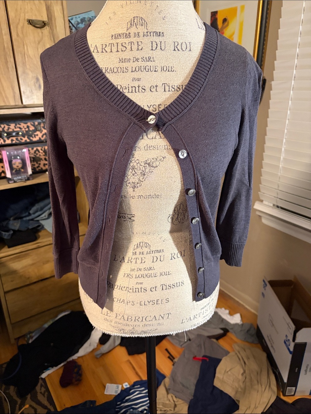 Club Monaco Women's Dark Grey Cardigan Sweater - XS